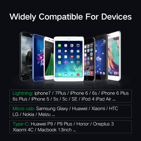 UGREEN 3-in-1 USB Cable 1.5M USB 2.0 Multifunction Braided USB A to USB C Lightning Micro USB Charging Data Cable (50203) Ugreen