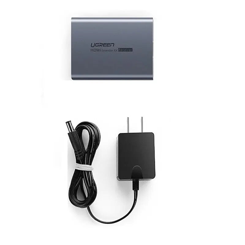 UGREEN Ethernet Extender 50M 1080P 60Hz HDMI Extension Cat5e Cat6 Cable IR Remote Control Signal Booster Network (50739) Ugreen