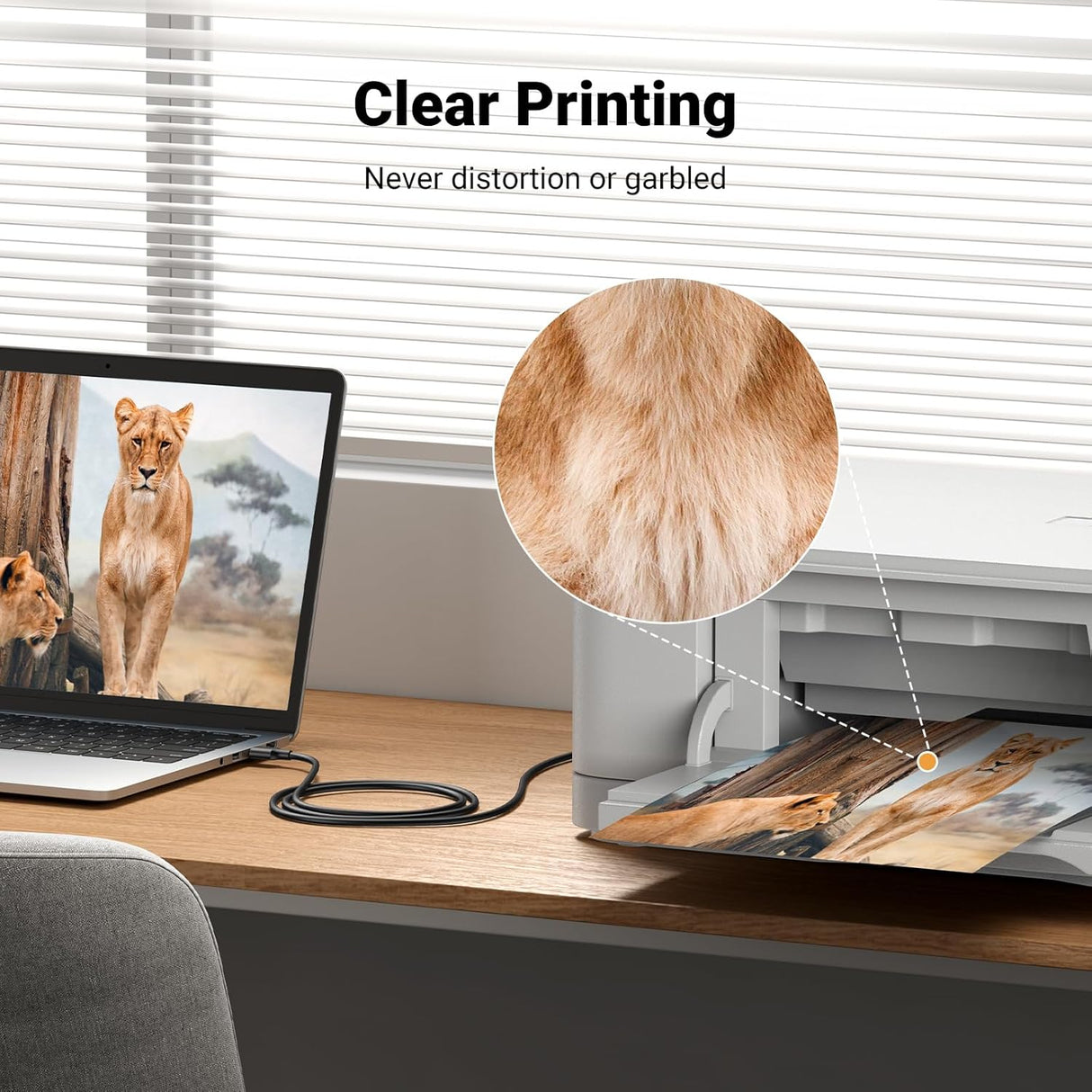 UGREEN USB 2.0 A to B Male Printer Scanner Cable 3M HP Canon Brother Samsung Dell Epson Lexmark Xerox Piano DAC (10351) Ugreen