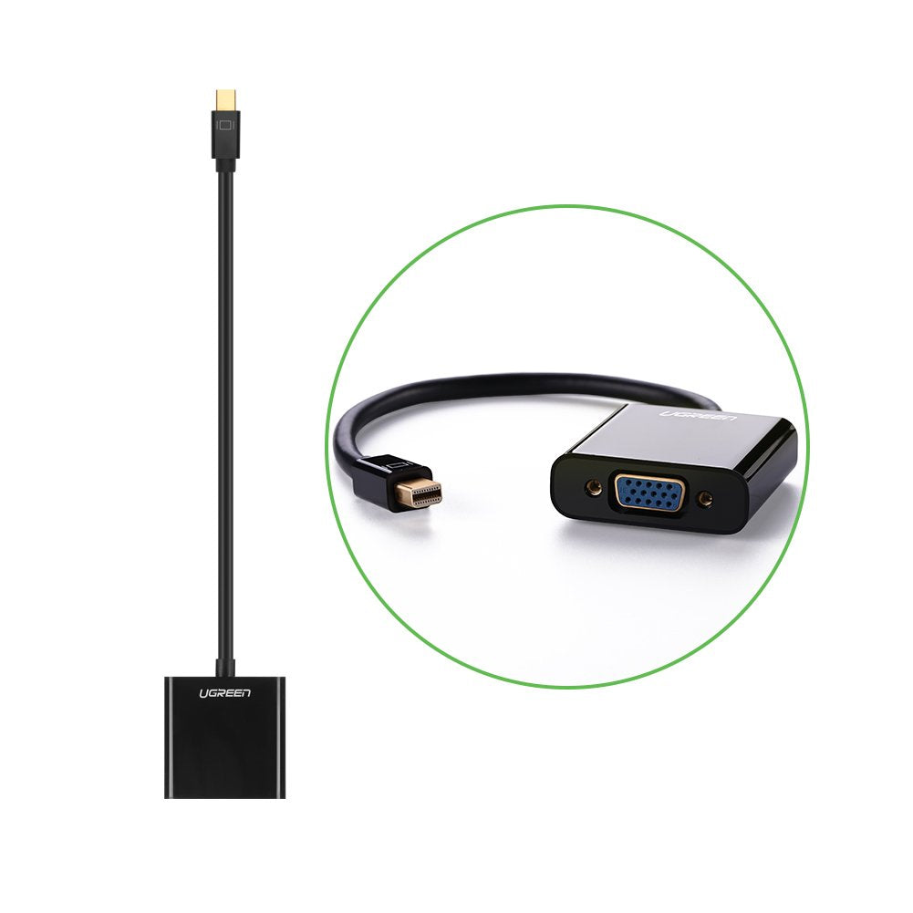 UGREEN Mini DisplayPort to VGA Adapter Thunderbolt Compatible Male to Female Converter Cable MacBook iMac Monitor Black (10437) Ugreen