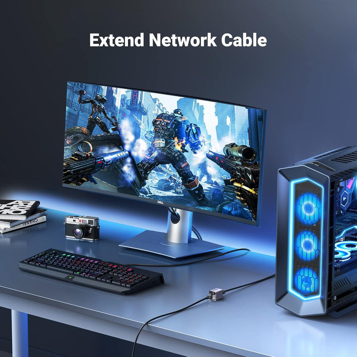 UGREEN Ethernet Extender 10Gbps Coupler Cat8 Cat7 Cat6 Cat5 Cable 328ft Long Distance Aluminum Alloy Shell Space Grey (15117) Ugreen India