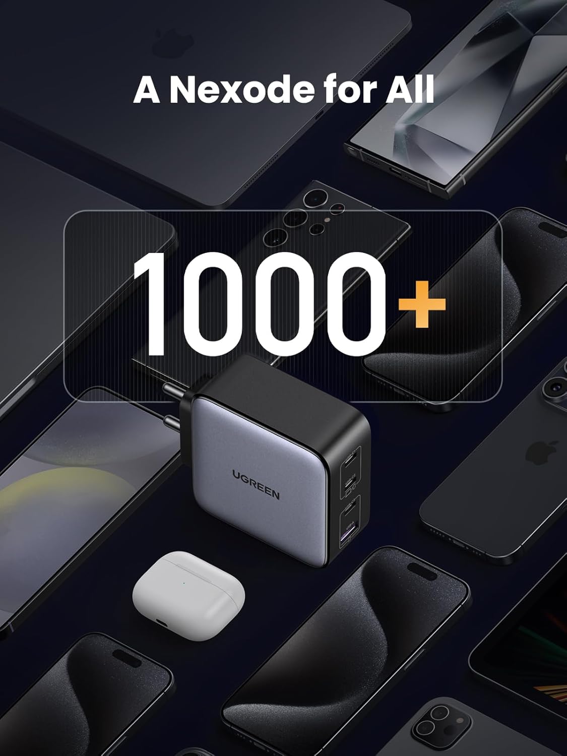 UGREEN Nexode 100W USB-C Charger 4-Port GaN II 3 USB-C 1 USB-A MacBook Pro iPhone 15 iPad Galaxy Steam Deck 15254