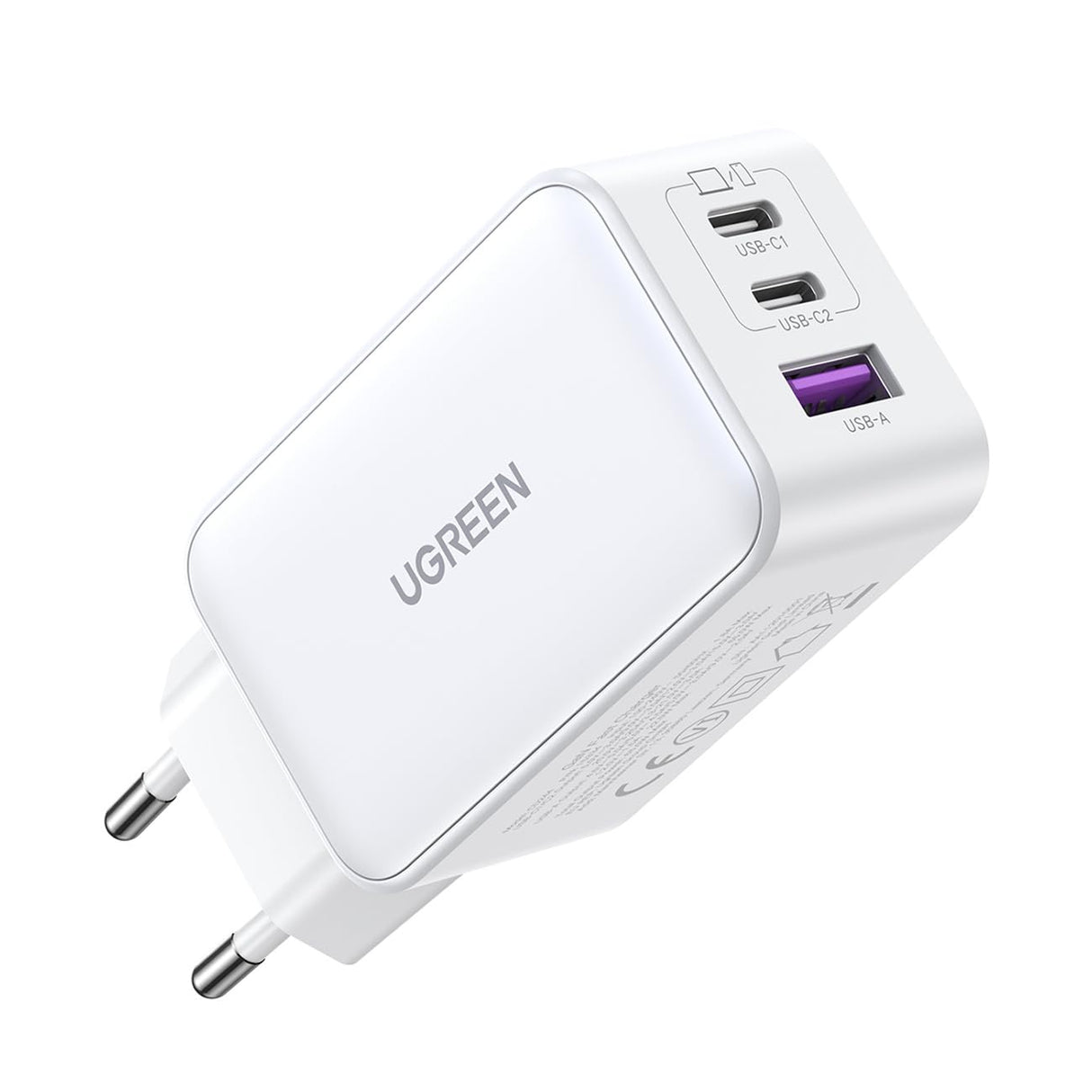 UGREEN Nexode 65W GaN Fast Charger 3-Port USB-C PD USB-A Wall Charger PPS MacBook iPad iPhone 15/14 Galaxy S24 White (15334) Ugreen