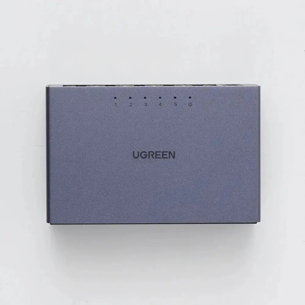 UGREEN 5-Port Gigabit Ethernet Switch Aluminum Desktop Network Hub 1000Mbps Auto-Negotiation LAN Plug Play Silent (15641)