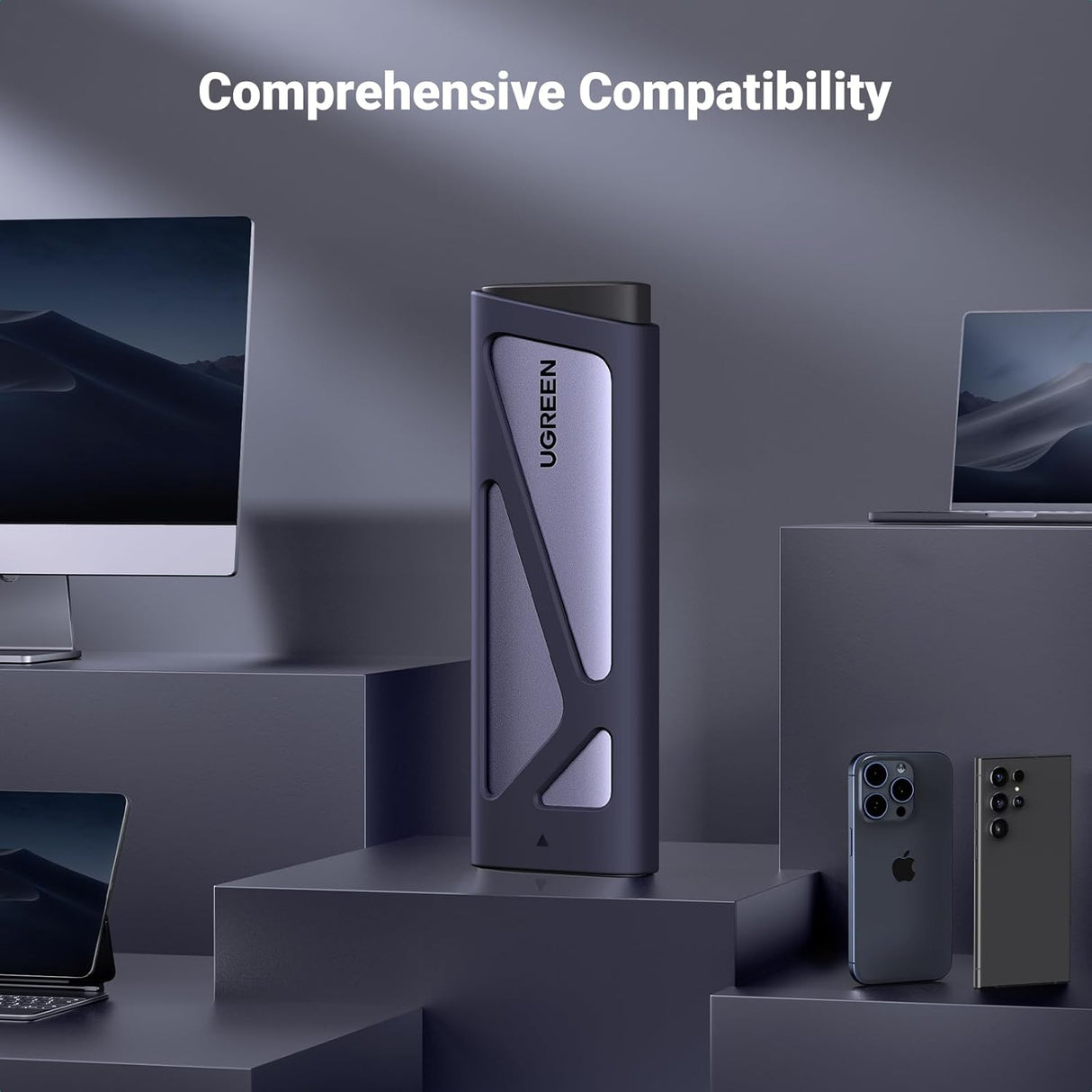 UGREEN M.2 NVMe SATA SSD Enclosure 10Gbps USB 3.2 Gen 2 M Key B Key External Case UASP Trim 2230 2242 2260 2280 (15813) Ugreen