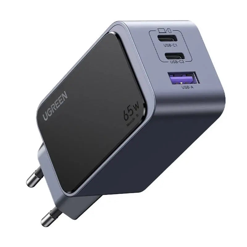 UGREEN Nexode S 65W GaN Fast Charger 3-Port USB-C Wall Charger 2 USB-C PD 1 USB-A MacBook iPhone 15 Galaxy iPad (35042) Ugreen