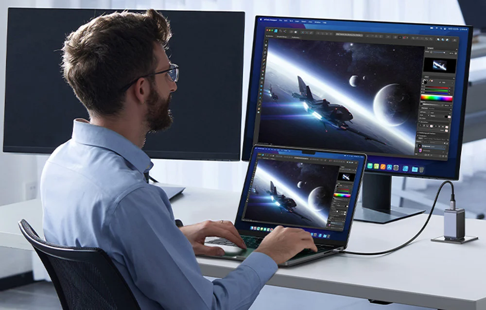 UGREEN Nexode S 65W GaN Fast Charger 3-Port USB-C Wall Charger 2 USB-C PD 1 USB-A MacBook iPhone 15 Galaxy iPad (35042) Ugreen