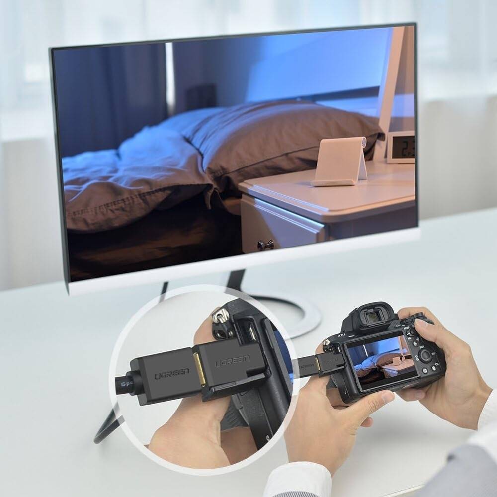 UGREEN Micro HDMI to HDMI Adapter Male to Female Converter Camera Tablet Graphics Card HDTV Projector Video 20106 Ugreen