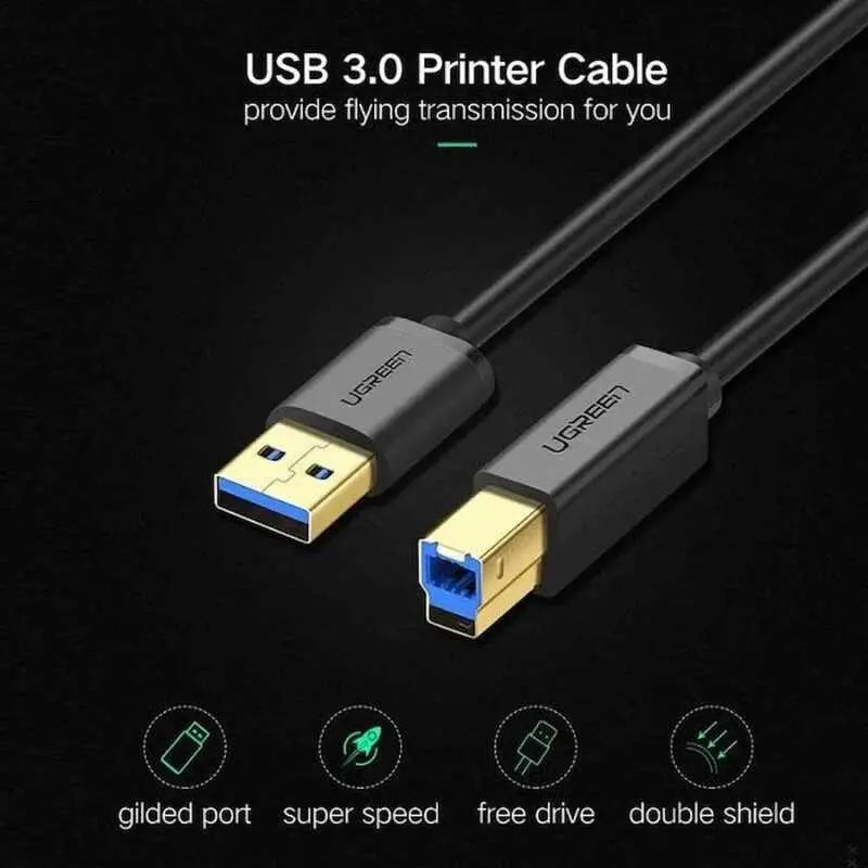 UGREEN USB 3.0 A to B Printer Cable 1M High Speed Male to Male HP Canon Epson Brother Printer Scanner Fax Drive (30753) Ugreen