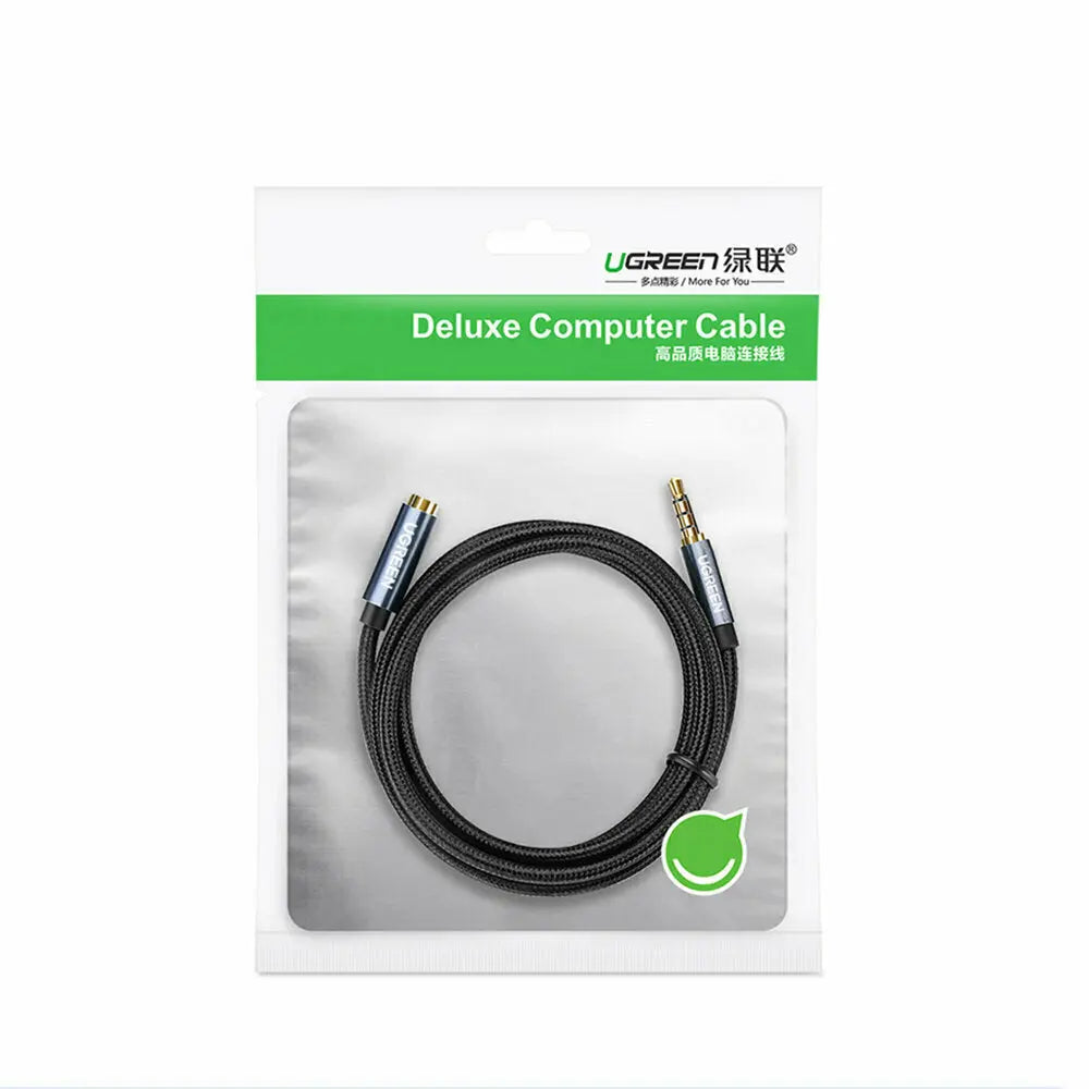 UGREEN 0.5M 3.5mm Audio Extension Cable Male to Female AUX Headphone Jack Extender Braided Car Laptop Smartphone 40672 Ugreen