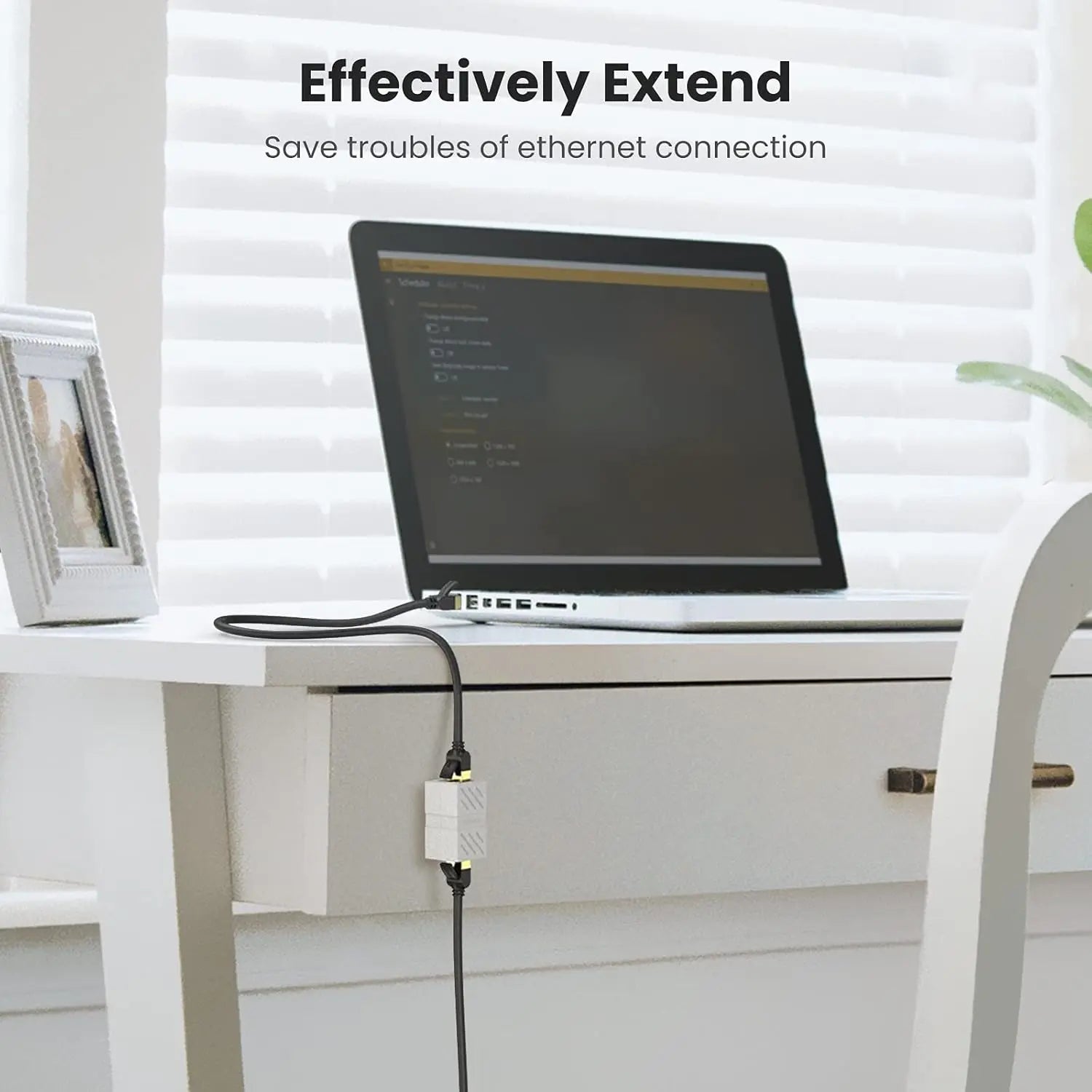 UGREEN RJ45 Ethernet Coupler Female to Female Cat5e Cat6 Cat7 10Gbps Compact Keystone Connector Nickel Plated (20311)