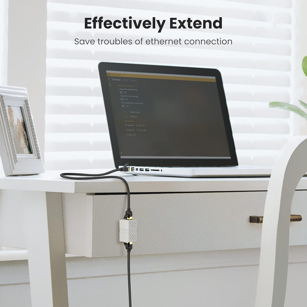 UGREEN RJ45 Ethernet Coupler Female to Female Cat5e Cat6 Cat7 10Gbps Compact Keystone Connector Nickel Plated (20311) Ugreen