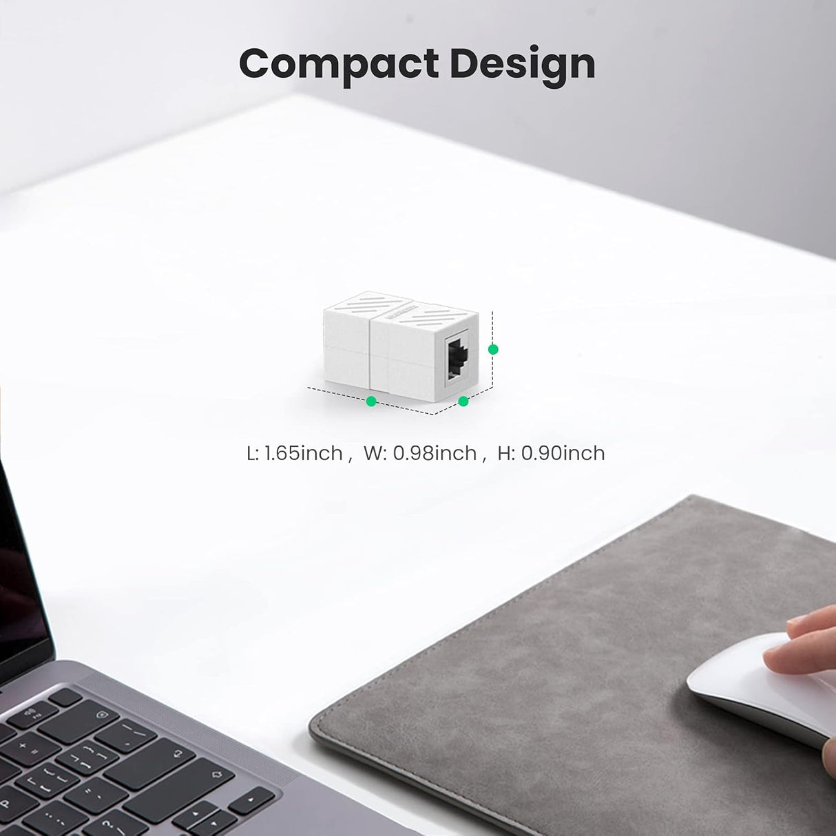 UGREEN RJ45 Ethernet Coupler Female to Female Cat5e Cat6 Cat7 10Gbps Compact Keystone Connector Nickel Plated (20311) Ugreen