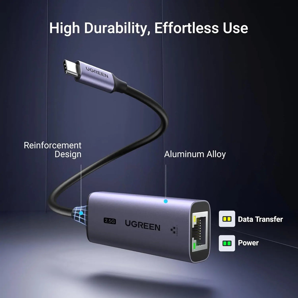 UGREEN USB C to Ethernet Adapter 2.5G Aluminum Type-C Thunderbolt RJ45 Network LAN MacBook Air Pro XPS iPhone 15 Grey (25052)