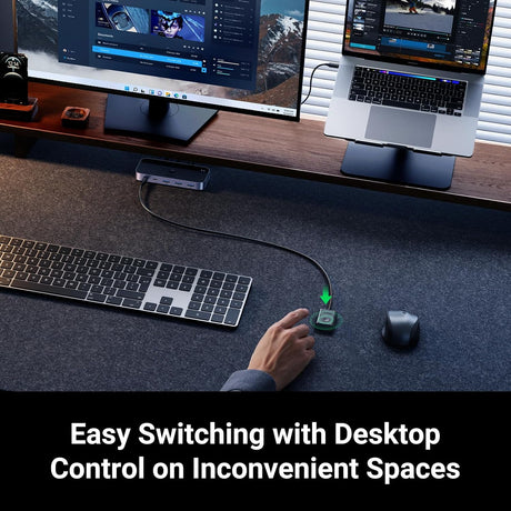 UGREEN USB C Switch 5Gbps 2 PC Share 4 USB Device Computer Keyboard Mouse Webcam Printer 2 USB-C Cable Remote Control (25098) Ugreen India