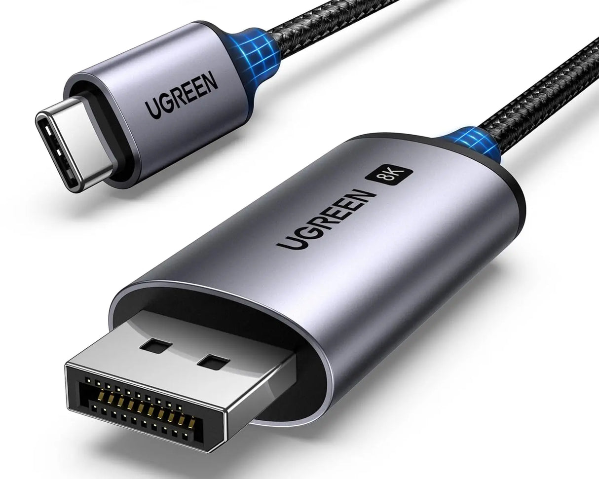 UGREEN USB C to DisplayPort Cable 1M 8K 60Hz 4K 240Hz Type-C Thunderbolt 4/3 DP 32.4Gbps iPhone 16 MacBook iPad (25157) Ugreen