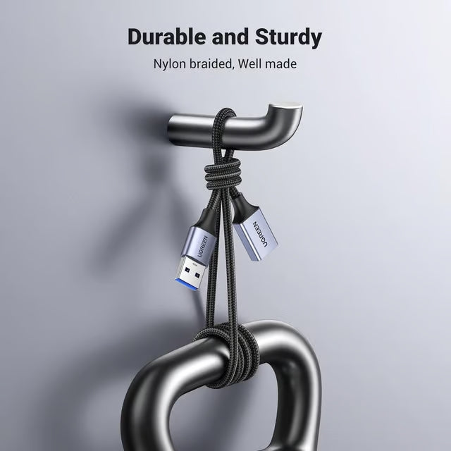 UGREEN 5M USB 3.0 Extension Cable Male to Female Nylon Braided 5Gbps Keyboard Mouse Hub Flash Drive Webcam 25285 Ugreen