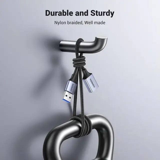 UGREEN 5M USB 3.0 Extension Cable Male to Female Nylon Braided 5Gbps Keyboard Mouse Hub Flash Drive Webcam 25285 Ugreen