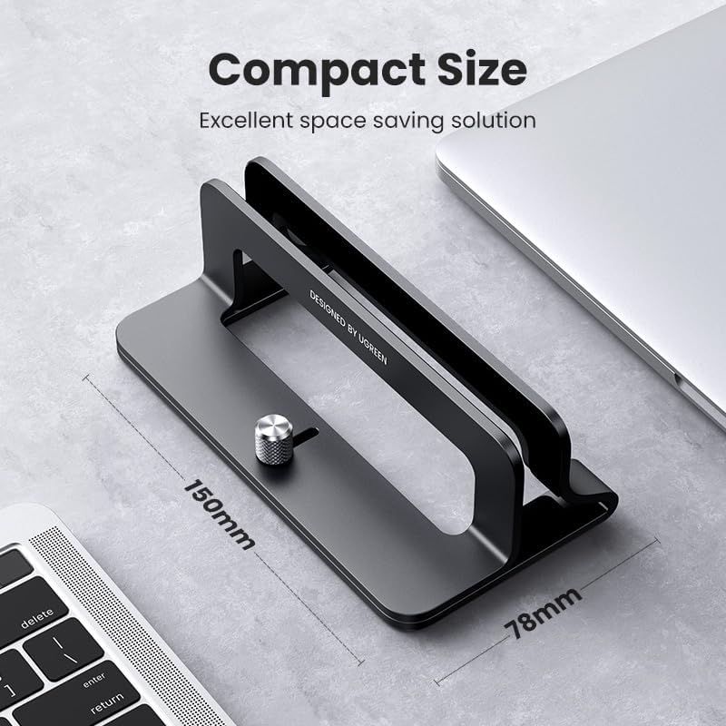 UGREEN Vertical Laptop Stand Adjustable Aluminum Dock MacBook Surface Chromebook 15.6 Inch Desktop Holder Space Saver (25706) Ugreen