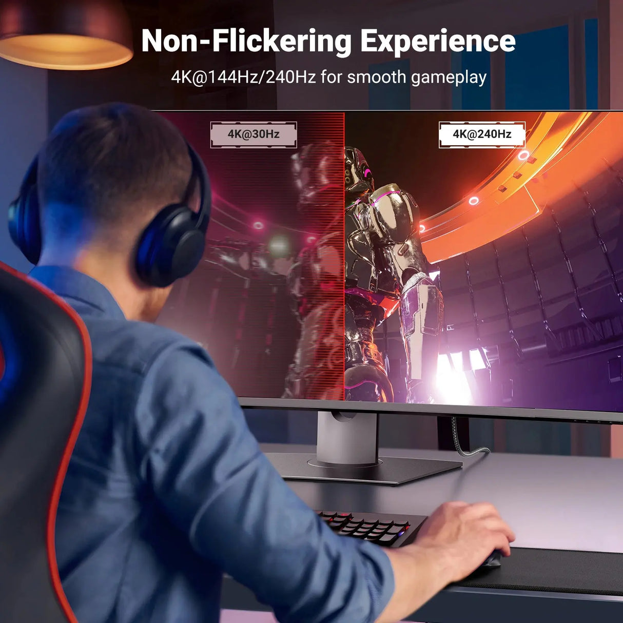 UGREEN USB C to DisplayPort Cable 3M 8K 60Hz 4K 240Hz Type-C Thunderbolt 4/3 DP 32.4Gbps iPhone 16 MacBook iPad (25839) Ugreen