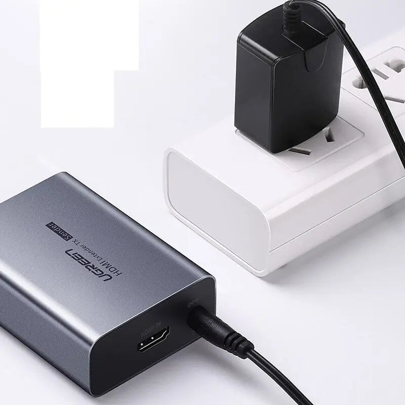 UGREEN Ethernet Extender 50M 1080P 60Hz HDMI Extension Cat5e Cat6 Cable IR Remote Control Signal Booster Network (50739) Ugreen