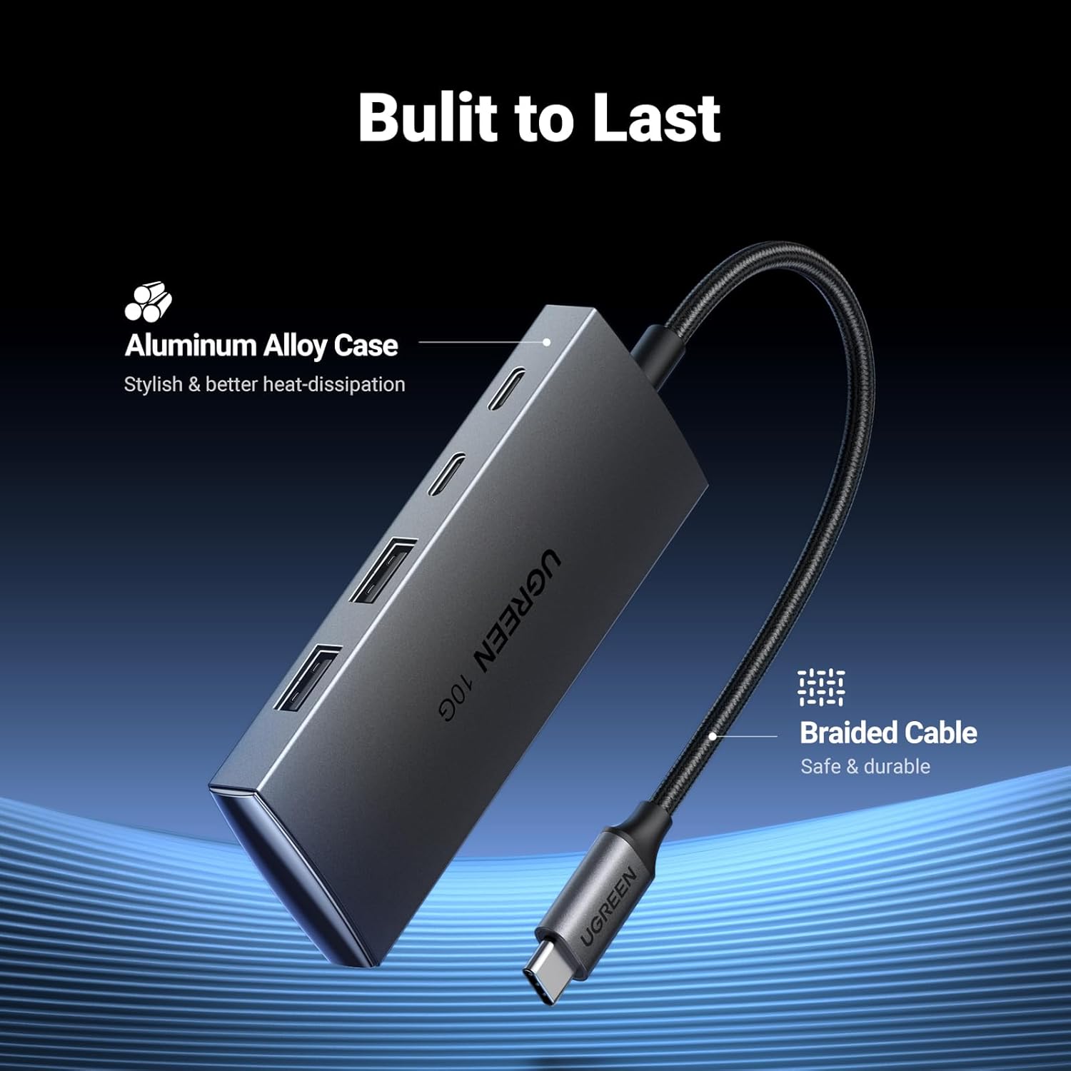 UGREEN USB C Hub 10Gbps 4 Port Aluminum USB 3.2 Splitter 2 USB-C 2 USB-A Data Ports Laptop MacBook PC Type-C Hub (30758) Ugreen