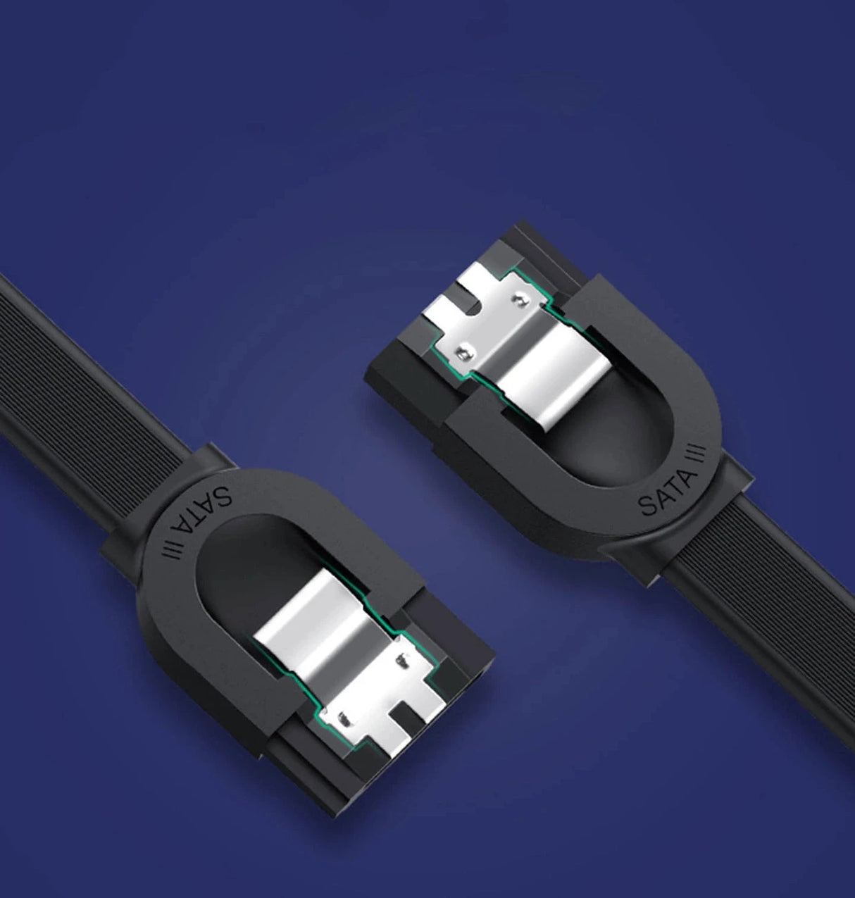 UGREEN SATA III 6Gbps Data Cable 0.5m SATA 3.0 Straight Connector Secure Latch High Speed HDD SSD Hard Drive Black (30796) Ugreen India