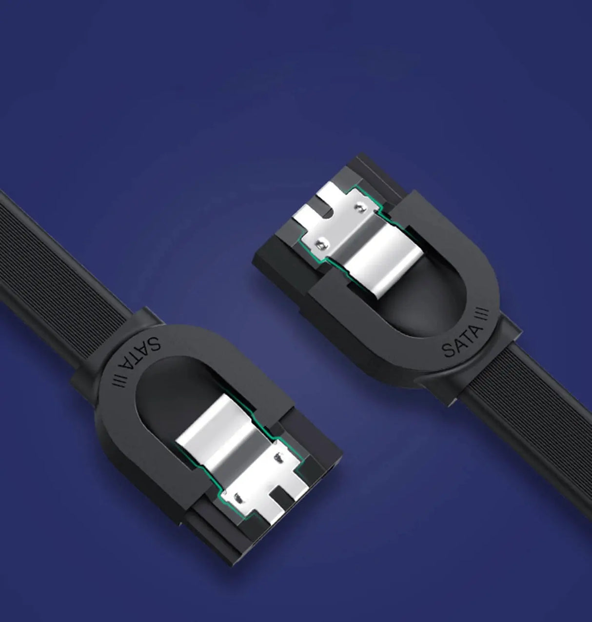 UGREEN SATA III 6Gbps Data Cable 0.5m SATA 3.0 Straight Connector Secure Latch High Speed HDD SSD Hard Drive Black (30796) Ugreen India