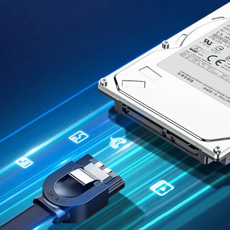 UGREEN SATA III 6Gbps Data Cable 0.5m SATA 3.0 Straight Connector Secure Latch High Speed HDD SSD Hard Drive Black (30796) Ugreen India