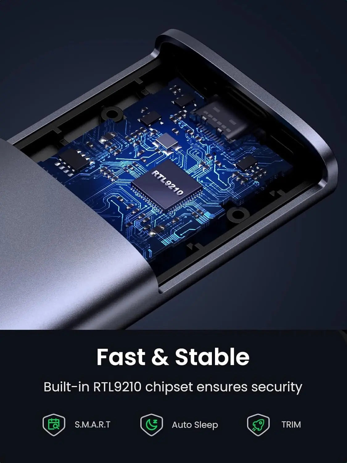 UGREEN M.2 NVMe Enclosure 10Gbps USB C 3.2 Gen 2 M Key B Key Aluminum PCIe External Reader UASP Trim 2230 2242 2280 (35267) Ugreen