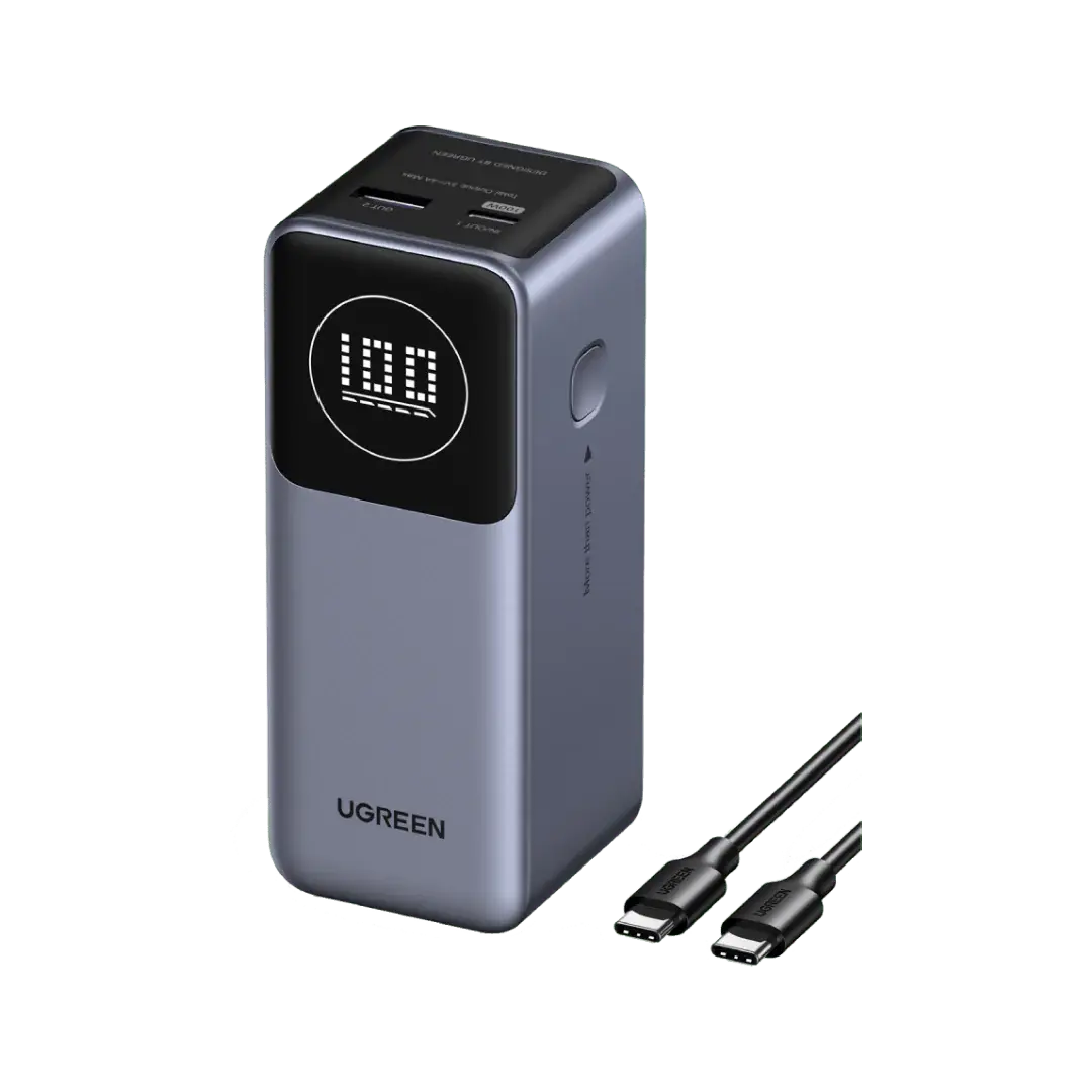 UGREEN Nexode Power Bank 12000mAh 100W PD PPS Fast Charging 1 USB-C 1 USB-A Smart Display MacBook iPad iPhone 16 (35526B) Ugreen