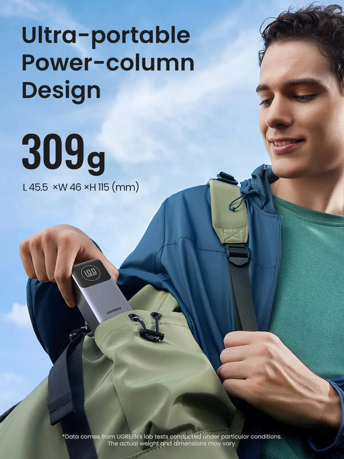 UGREEN Nexode Power Bank 12000mAh 100W PD PPS Fast Charging 1 USB-C 1 USB-A Smart Display MacBook iPad iPhone 16 (35526B) Ugreen