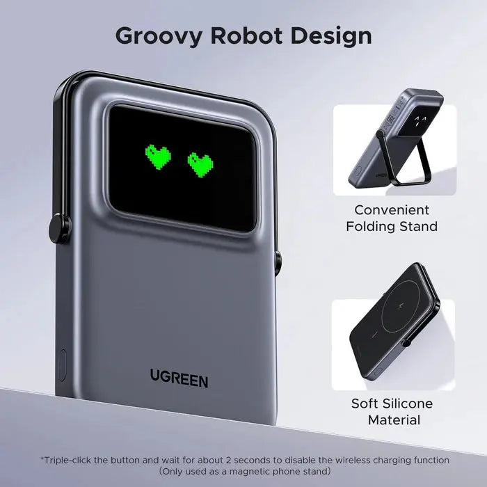 UGREEN Uno Magnetic Power Bank 5000mAh MagSafe Wireless Portable Charger USB C 20W iPhone 15 Pro Max 14 13 Black (35605B) Ugreen