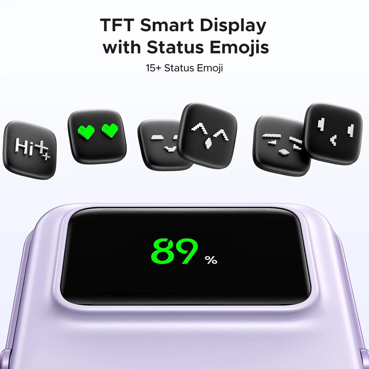 UGREEN Uno MagSafe Power Bank 5000mAh Magnetic 20W Fast Charging Foldable Stand Emoji TFT Display iPhone 16 15 14 Purple (35606) Ugreen