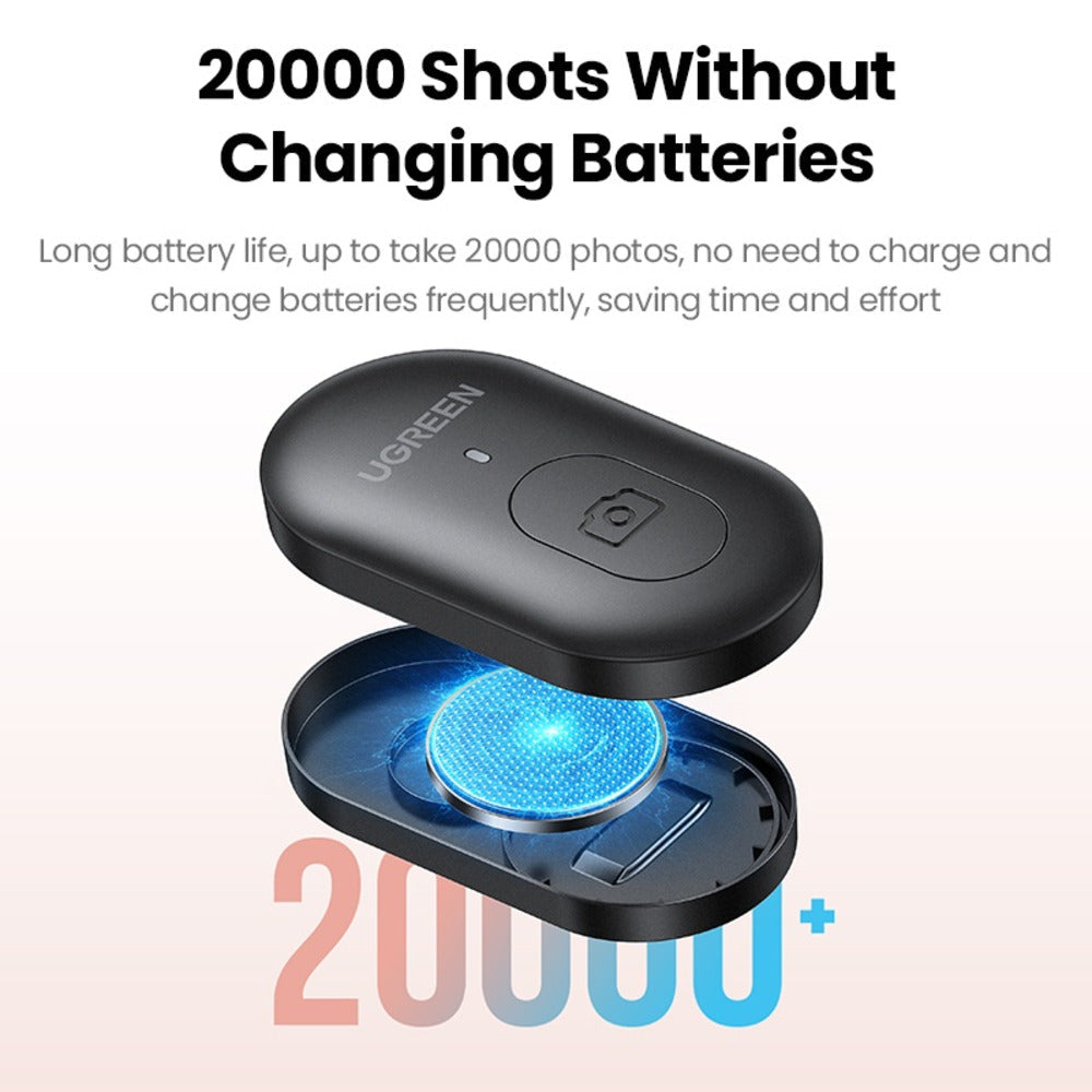 UGREEN Bluetooth Selfie Remote Controller Wireless Camera Shutter Release iPhone Android iPad Camera Apps Easy Pairing Long Range 90543 Ugreen