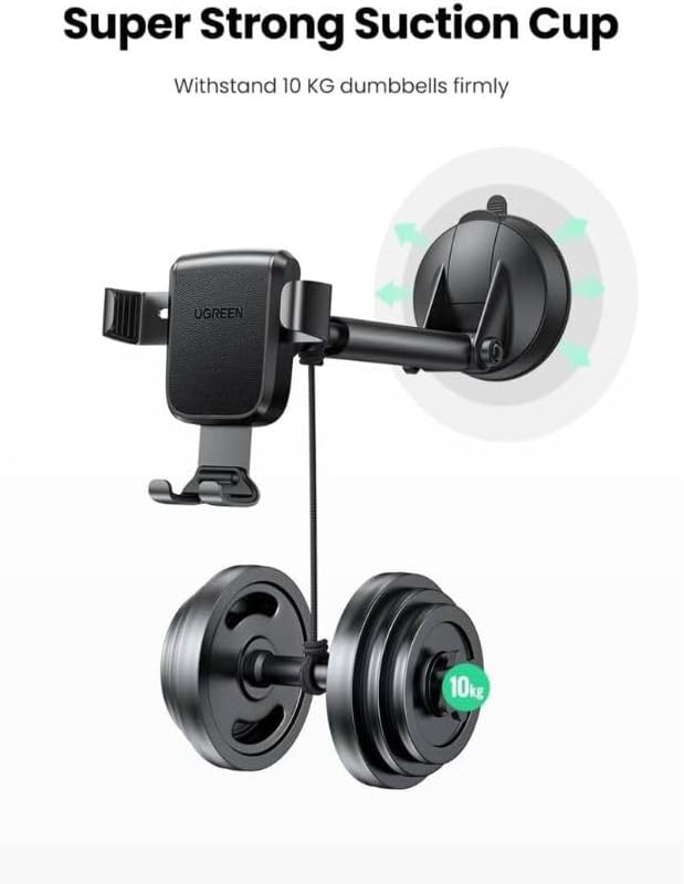 Ugreen Gravity Mobile Phone Holder with Suction Cup, Black (60990B)