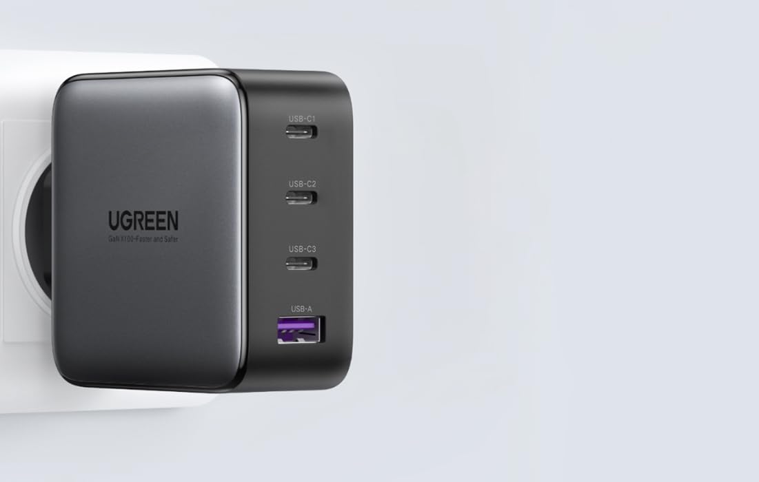 UGREEN Nexode 100W USB-C Charger 4-Port GaN II 3 USB-C 1 USB-A MacBook Pro iPhone 15 iPad Galaxy Steam Deck 15254 Ugreen