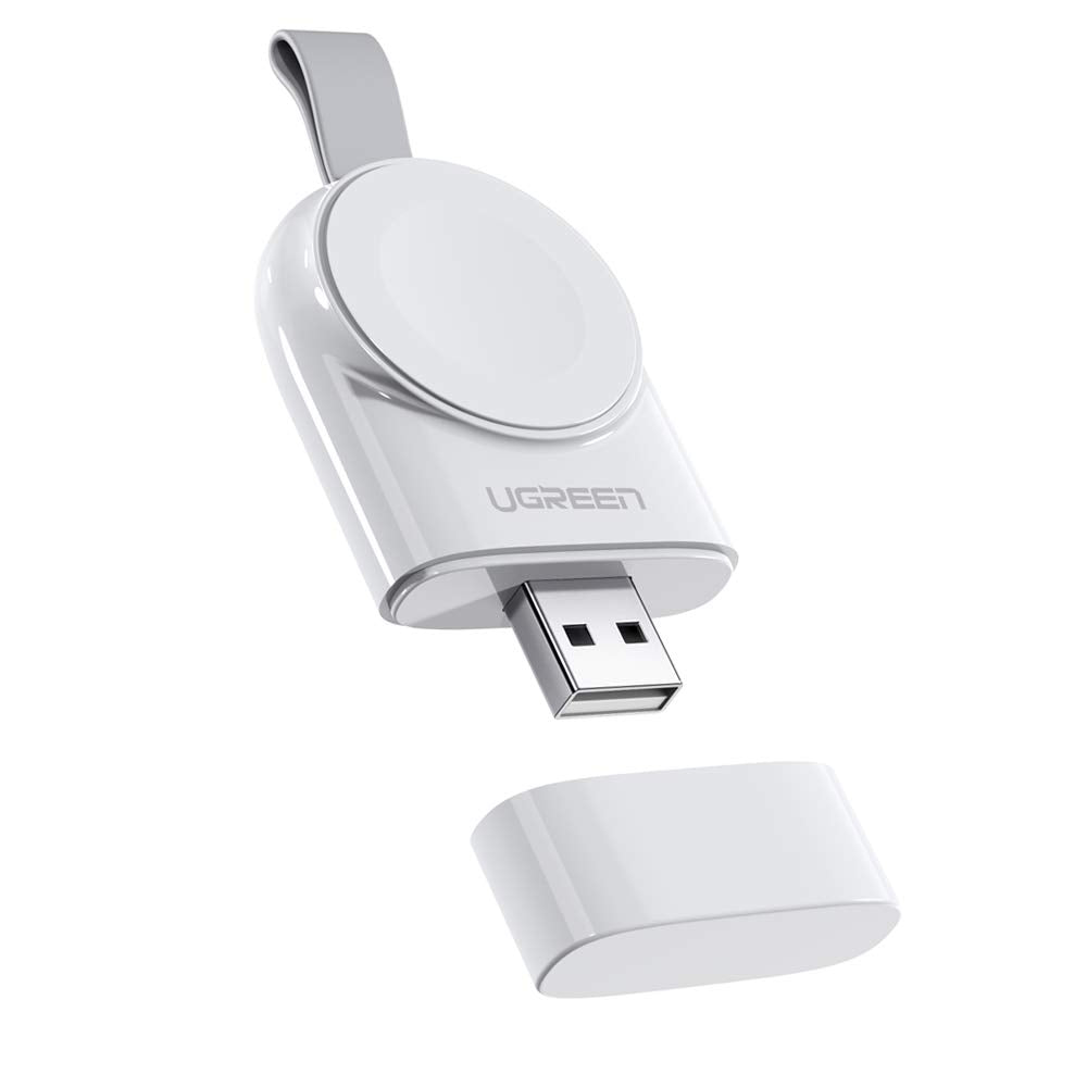 UGREEN MFi Certified Wireless Apple Watch Charger Magnetic Portable Travel Charger Series 1-5 All Sizes White 50944 Ugreen