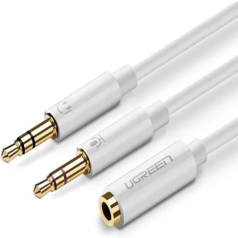 UGREEN 20cm 3.5mm Audio Splitter Cable 1 Female to 2 Male Headphone Mic Jack Adapter ABS Case PC Laptop Headset 20897 Ugreen