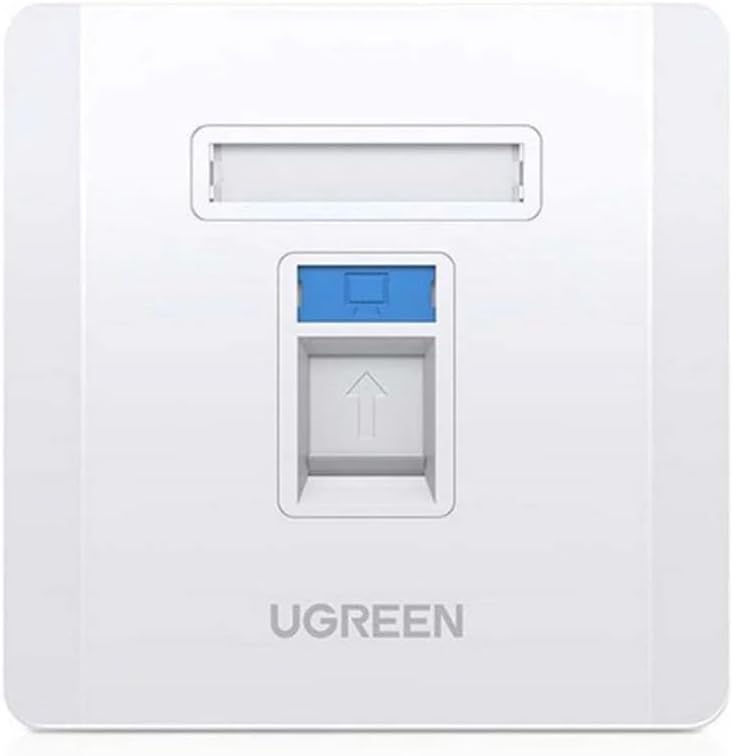 UGREEN Single Port Wall Plate Standard Keystone Faceplate RJ45 Cat6 Cat5e Ethernet HDMI Audio Video Jack Home Office (80180) Ugreen