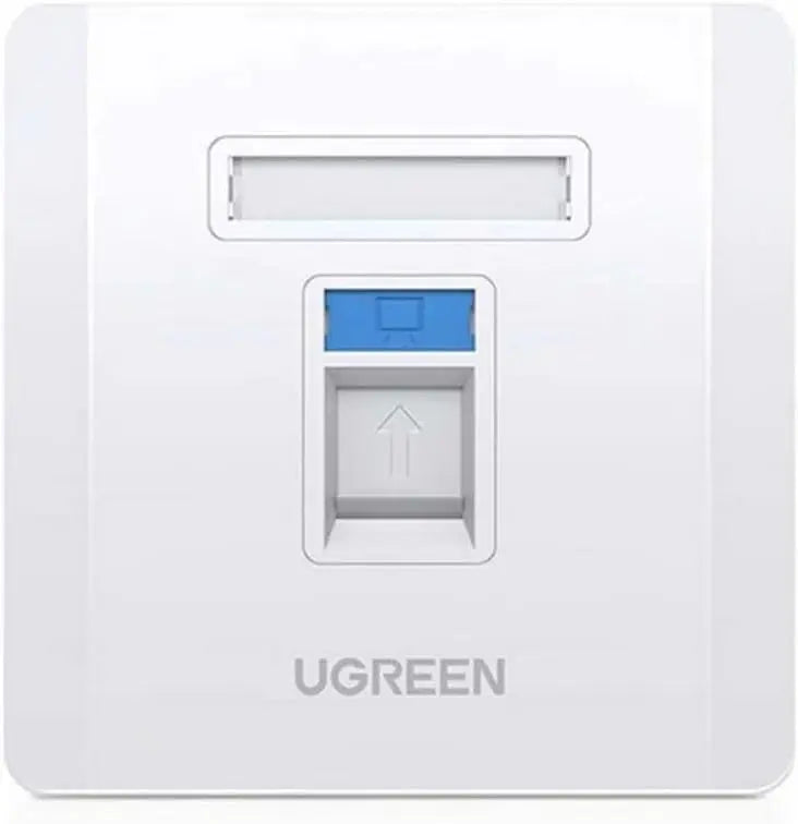 UGREEN Single Port Wall Plate Standard Keystone Faceplate RJ45 Cat6 Cat5e Ethernet HDMI Audio Video Jack Home Office (80180) Ugreen