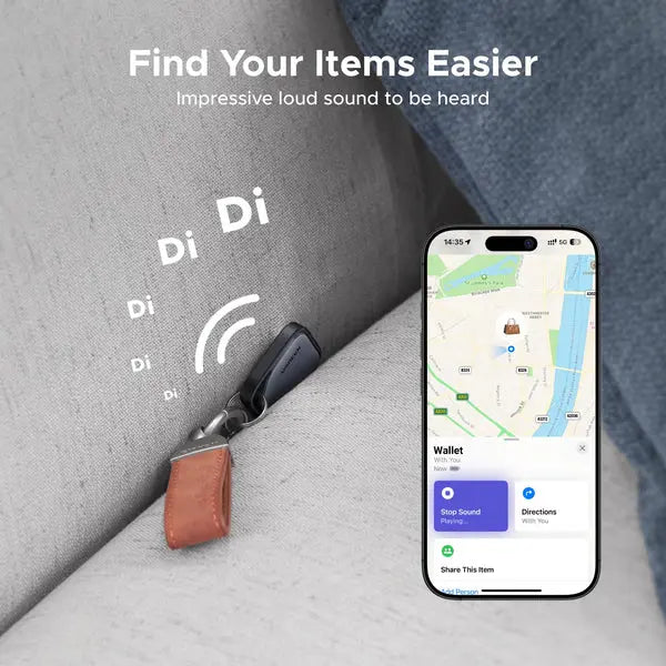 UGREEN FineTrack Smart Finder Apple Find My Compatible 2-Year Battery Bluetooth Tracker Key Luggage Passport Alarm Tag (45297) Ugreen