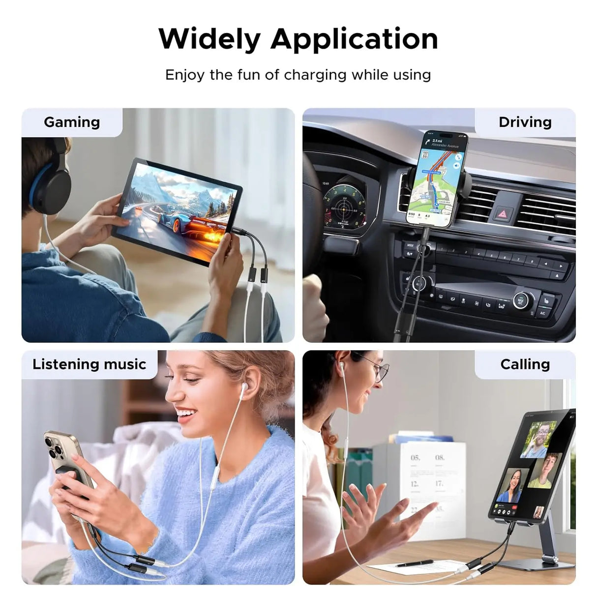 UGREEN Magnetic USB C Splitter 1 to 2 Dual Port Headphone Charger Type-C Audio Adapter Charge Listen Simultaneously (45800)