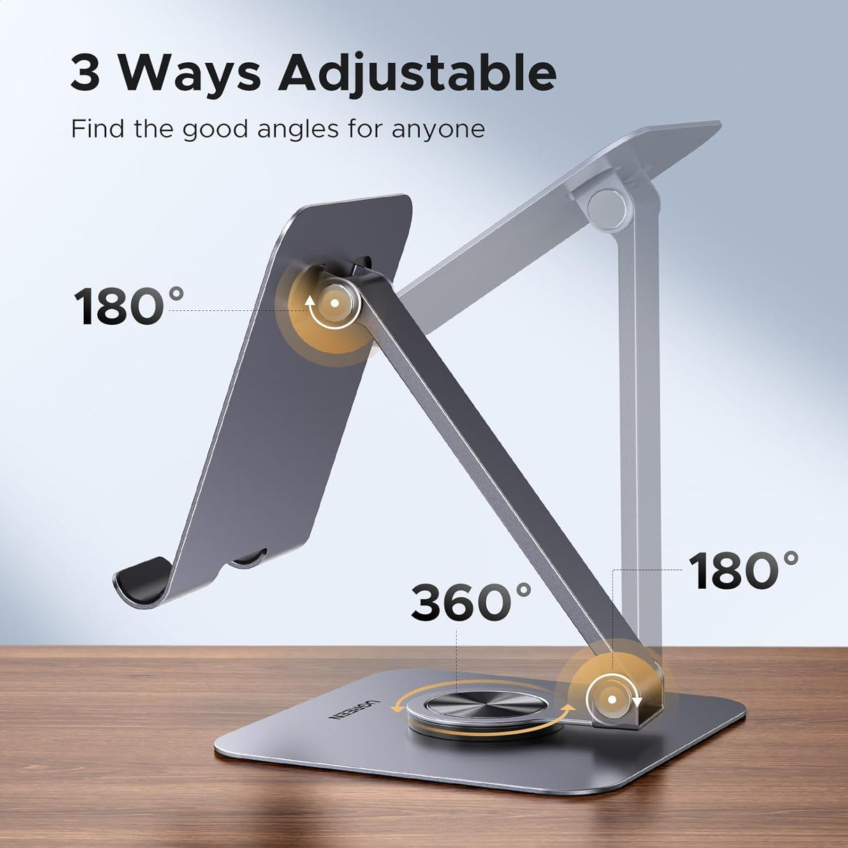 UGREEN Tablet Stand Holder Desk 360° Rotating Aluminum Adjustable Multi-Angle Home Office iPad Pro Air Mini 13 12.9 11 (45860) Ugreen