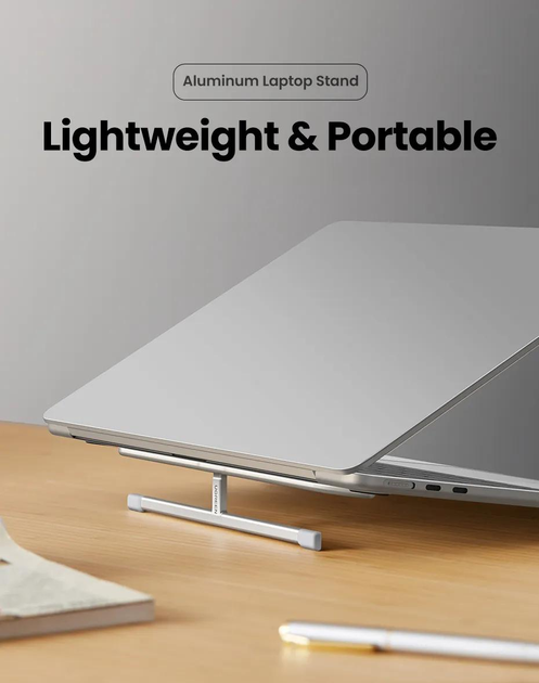 UGREEN Adjustable Clip-On Laptop Stand MacBook PC 11-17" Foldable Aluminum Holder Ergonomic Angle Space-Saving (45415) Ugreen