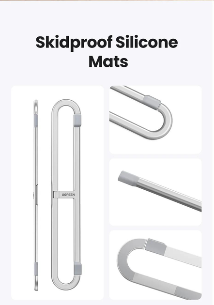 UGREEN Adjustable Clip-On Laptop Stand MacBook PC 11-17" Foldable Aluminum Holder Ergonomic Angle Space-Saving (45415) Ugreen