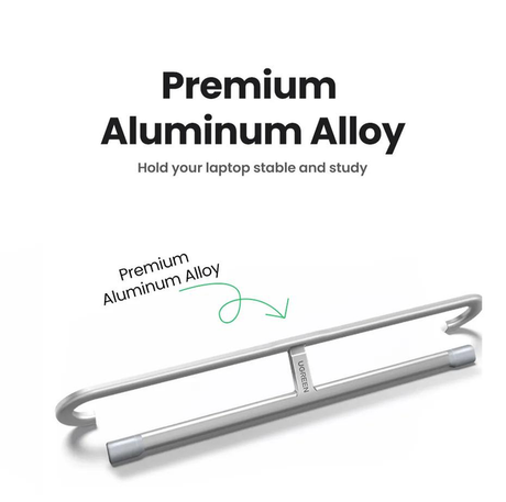 UGREEN Adjustable Clip-On Laptop Stand MacBook PC 11-17" Foldable Aluminum Holder Ergonomic Angle Space-Saving (45415) Ugreen