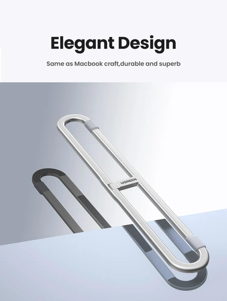 UGREEN Adjustable Clip-On Laptop Stand MacBook PC 11-17" Foldable Aluminum Holder Ergonomic Angle Space-Saving (45415) Ugreen