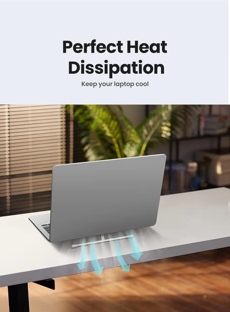 UGREEN Adjustable Clip-On Laptop Stand MacBook PC 11-17" Foldable Aluminum Holder Ergonomic Angle Space-Saving (45415) Ugreen