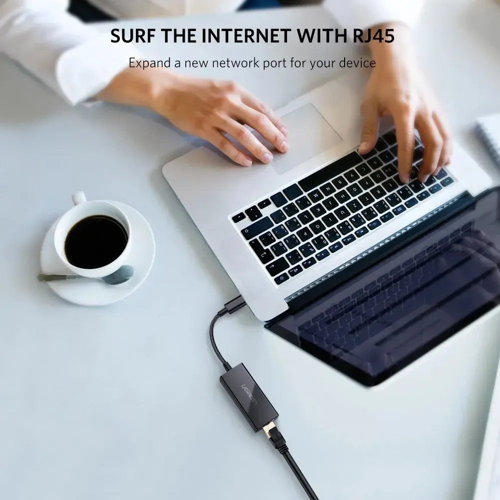 UGREEN USB C to Ethernet Adapter Type-C RJ45 Gigabit LAN Network 1000Mbps MacBook Pro Air iPad Dell XPS Surface (50307) Ugreen